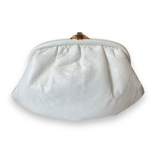 Vintage Colombetti Milano White Lizard Skin Clutch